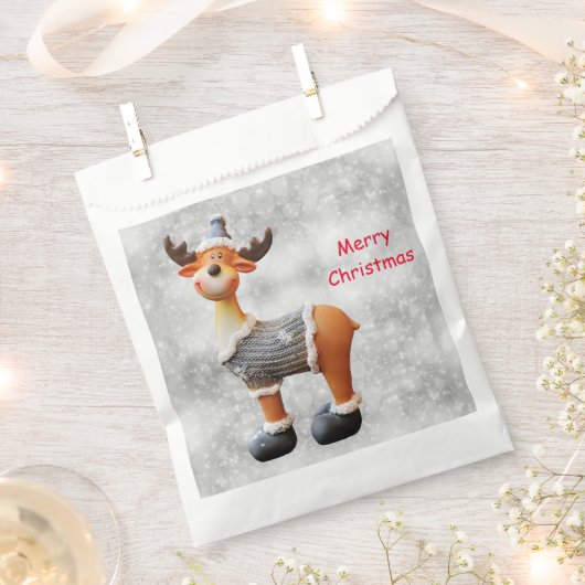 メリークリスマスムースは帽子をかぶっている フェイバーバッグ (クリップ留めされた状態)