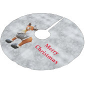 メリークリスマスムースは帽子をかぶっている ブラッシュドポリエステルツリースカート (アングル)