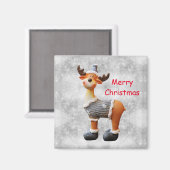 メリークリスマスムースは帽子をかぶっている マグネット (正面/裏面)