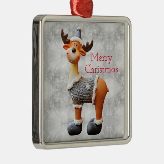 メリークリスマスムースは帽子をかぶっている メタルオーナメント (右)