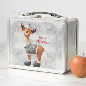 メリークリスマスムースは帽子をかぶっている メタルランチボックス (インサイチュ)