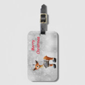 メリークリスマスムースは帽子をかぶっている ラゲッジタグ (正面縦)