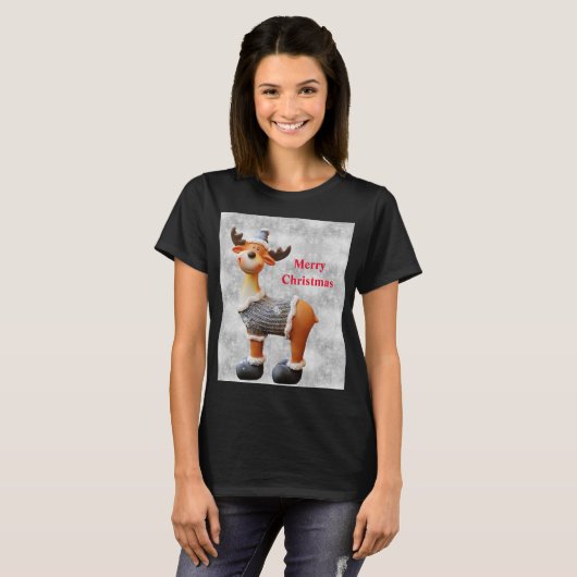 メリークリスマスムースは帽子をかぶっている Tシャツ (正面フル)