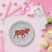 メリークリスマスムースウィズスノーフレーク紙プレート ペーパープレート (パーティー)