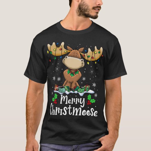 メリークリスマスムースクリスマスライト Tシャツ (正面)