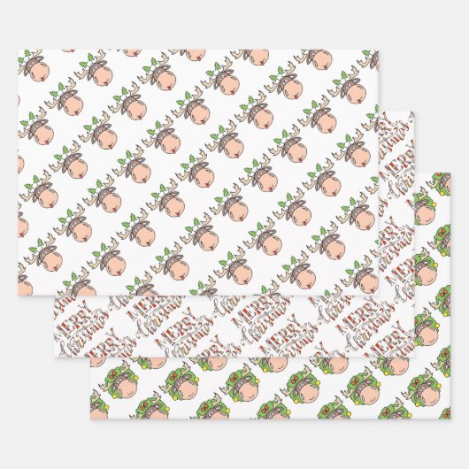 メリークリスマスムースラッピング紙シート ラッピングペーパーシート (セット)