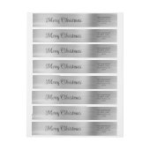 メリークリスマスメタリックシルバーブラック ラップアラウンドラベル (シート)