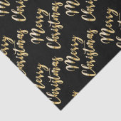 メリークリスマスメタリック金ゴールドスクリプトブラック 薄葉紙 (詳細)