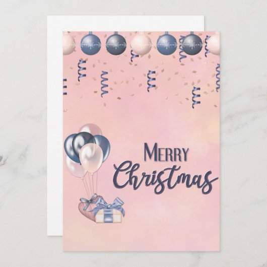 メリークリスマスメッセージバウブル、ギフト&バルーン シーズンカード (正面/裏面)