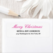 メリークリスマスメッセージ白黒ファミリーシート ラベル (インサイチュ)