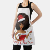 メリークリスマスメラニン女性ブラックガール魔法ミセス。 エプロン (インサイチュ)