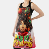 メリークリスマスメラニン女性ブラックガール魔法ミセス。 エプロン (インサイチュ)