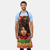 メリークリスマスメラニン女性ブラックガール魔法ミセス。 エプロン (着用した状態)