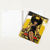 メリークリスマスメラニン女性ブラックガール魔法 プランナー手帳 (ディスプレー)