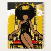 メリークリスマスメラニン女性ブラックガール魔法 プランナー手帳 (裏面)