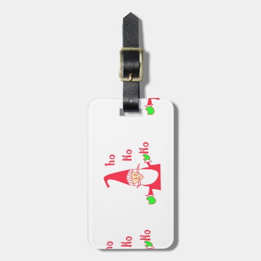 メリークリスマスメリークリスマスおもしろいサンタホホ ラゲッジタグ (正面縦)