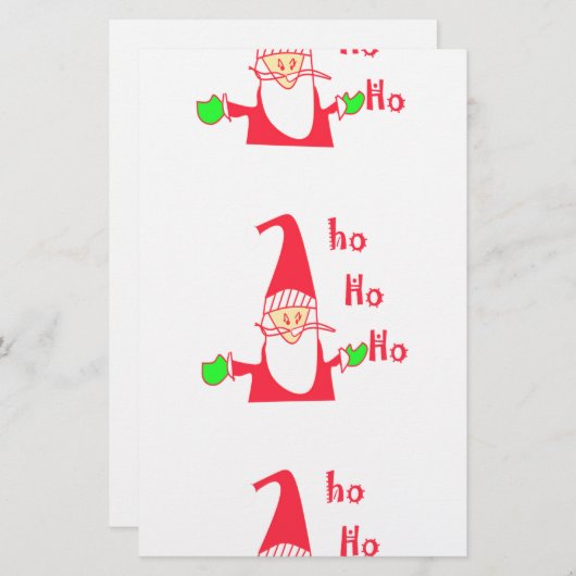 メリークリスマスメリークリスマスおもしろいサンタホホ 便箋 (正面/裏面)