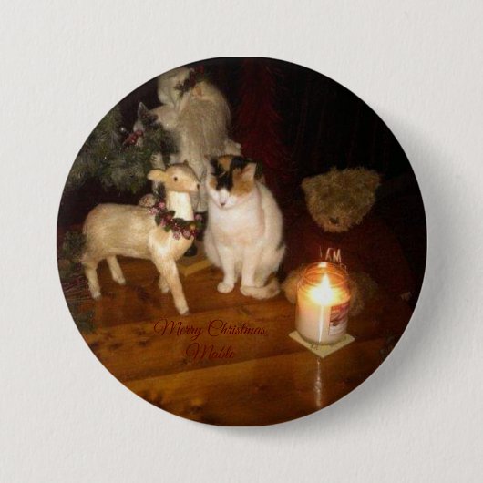 メリークリスマスメリーピンバックボタン 缶バッジ (正面)