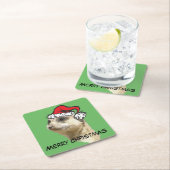 メリークリスマスメルカットサンタコースター スクエアペーパーコースター (インサイチュ)