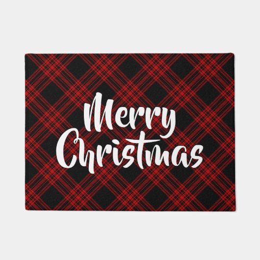 メリークリスマスメンジーズ狩りプレイド ドアマット (正面)