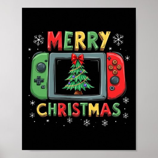 メリークリスマスメンズボーイズキッズゲームゲーマークリスマスフー ポスター (正面)