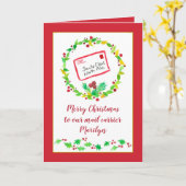 メリークリスマスメールキャリア名前をカスタムする カード (黄色い花)