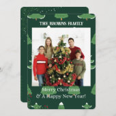 メリークリスマスモダンあなたの写真コラージフラット シーズンカード (正面/裏面)