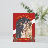 メリークリスマスモダンのアーチ写真 シーズンポストカード (スタンド正面)