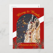 メリークリスマスモダンのアーチ写真 シーズンポストカード (正面/裏面)