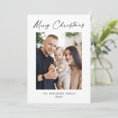 メリークリスマスモダンのエレガント写真 シーズンカード (スタンド正面)