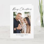 メリークリスマスモダンのエレガント写真 シーズンカード (正面)