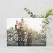 メリークリスマスモダンのエレガント写真 シーズンカード (スタンド正面)