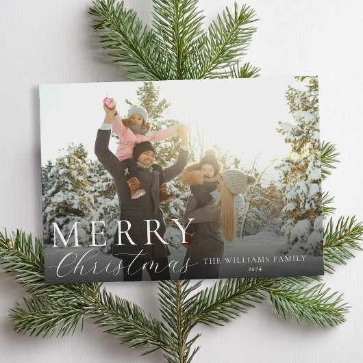 メリークリスマスモダンのエレガント写真 シーズンカード