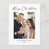 メリークリスマスモダンのエレガント写真 シーズンポストカード (正面)