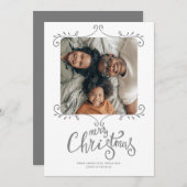 メリークリスマスモダンのシンプルフォトカード シーズンカード (正面/裏面)