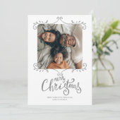 メリークリスマスモダンのシンプルフォトカード シーズンカード (スタンド正面)