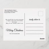 メリークリスマスモダンのシンプル写真金ゴールド 箔シーズンポストカード (裏面)