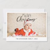 メリークリスマスモダンのシンプル写真 シーズンカード (正面)