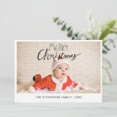 メリークリスマスモダンのシンプル写真 シーズンカード (スタンド正面)