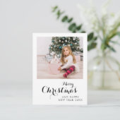 メリークリスマスモダンのシンプル写真 シーズンポストカード (スタンド正面)