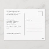 メリークリスマスモダンのシンプル写真 シーズンポストカード (裏面)