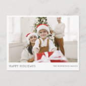 メリークリスマスモダンのシンプル写真 シーズンポストカード (正面)