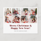 メリークリスマスモダンのシンプル写真 シーズンポストカード (正面)