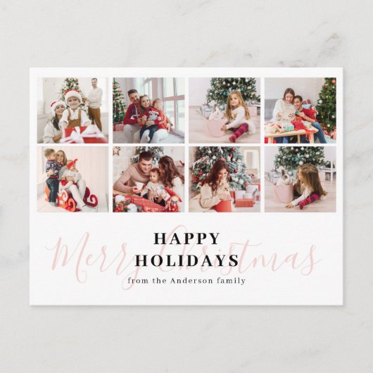メリークリスマスモダンのシンプル写真 シーズンポストカード (正面)