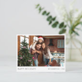 メリークリスマスモダンのシンプル写真 シーズンポストカード (スタンド正面)