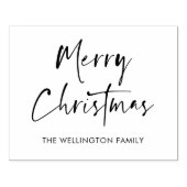 メリークリスマスモダンのスクリプトギフトラップファミリー ラバースタンプ (インプリント)