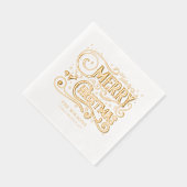 メリークリスマスモダンのパーソナライズされた休日 箔ナプキン (右)