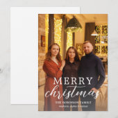 メリークリスマスモダンのフルフォト シーズンカード (正面/裏面)