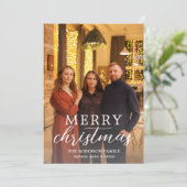メリークリスマスモダンのフルフォト シーズンカード (スタンド正面)