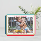 メリークリスマスモダンの写真の色縁ど面 シーズンカード (スタンド正面)